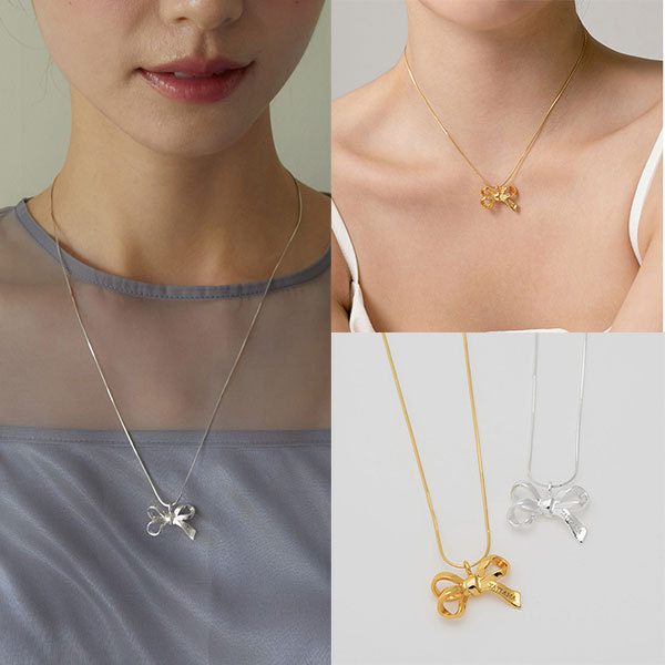 ネックレス・ペンダント TATIANA (SIRVER925) Sweet Ribbon Necklace BMR269