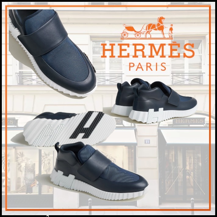 シンプルでスポーティ オフィススタイルにも◎HermesHスニーカー