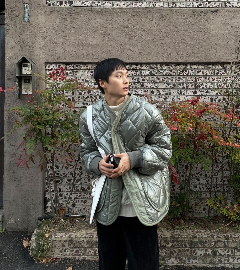 【COSYHARU】Vintage Round Quilted Half Jumper COSYHARU】Vintage Round Quilted Half Jumper