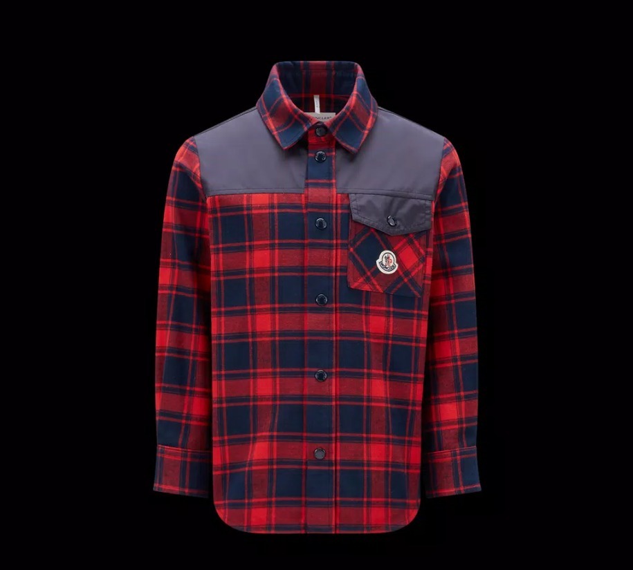 MONCLER 2023/24秋冬新作キッズ チェック柄シャツ 8A/10A