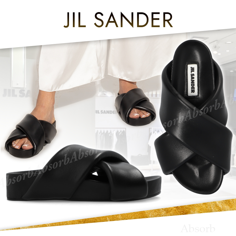 【23AW NEW】JIL SANDER_women / レザー スライドサンダル