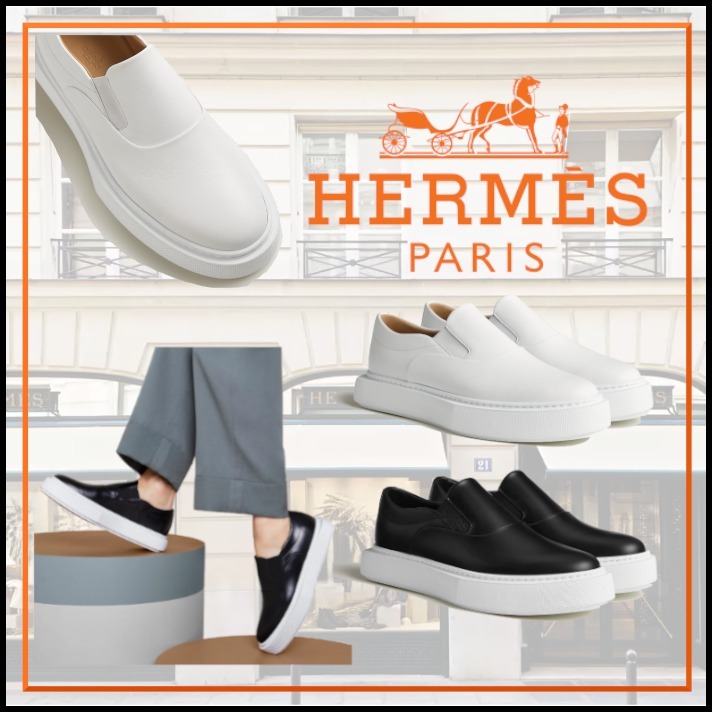 ごつめののソールがポイントHermesHiroカーフスキンスリッポン