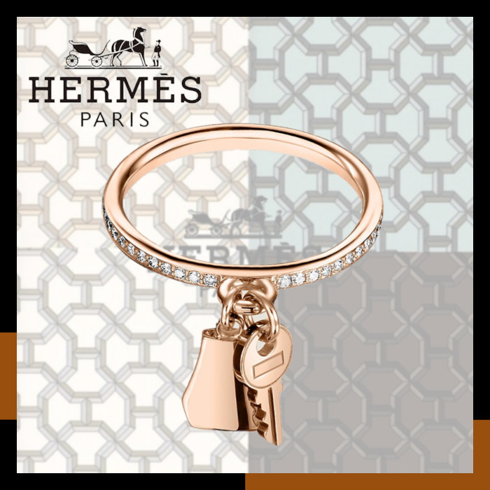 HERMES 稀少 リング ゴールド ダイヤ ケリー Kelly Clochette PM