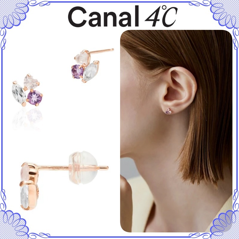 大人気!! Canal 4℃ K18 ピンクゴールド グラデーション ピアス