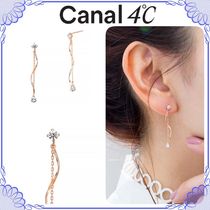 大人気!! Canal 4℃ K10 ピンクゴールド チェーンロングピアス