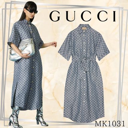 異素材ミックス GUCCI(グッチ) ワンピース・オールインワン(レディース