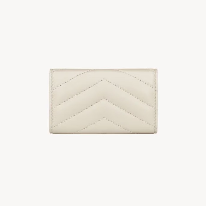 国内直営**SAINT LAURENT **キルティング スリムキーケース Saint Laurent】キルティングラムスキン製 スリムキーケース