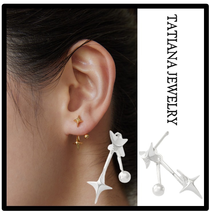 関税込★TATIANA★(SILVER925) Shooting Star Ear Jacket ピアス