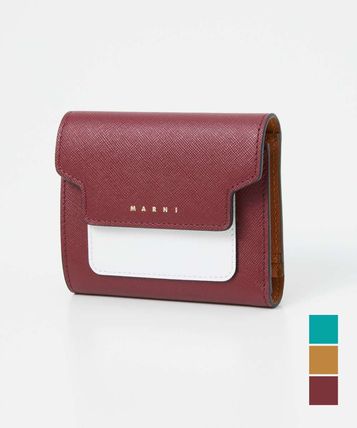 赤デニム革財布バッグTシャツカーディガンにMARNIマルニサンダル マルニ MARNI 二つ折り財布 PFMOQ14U13 LV520 レディース 財布