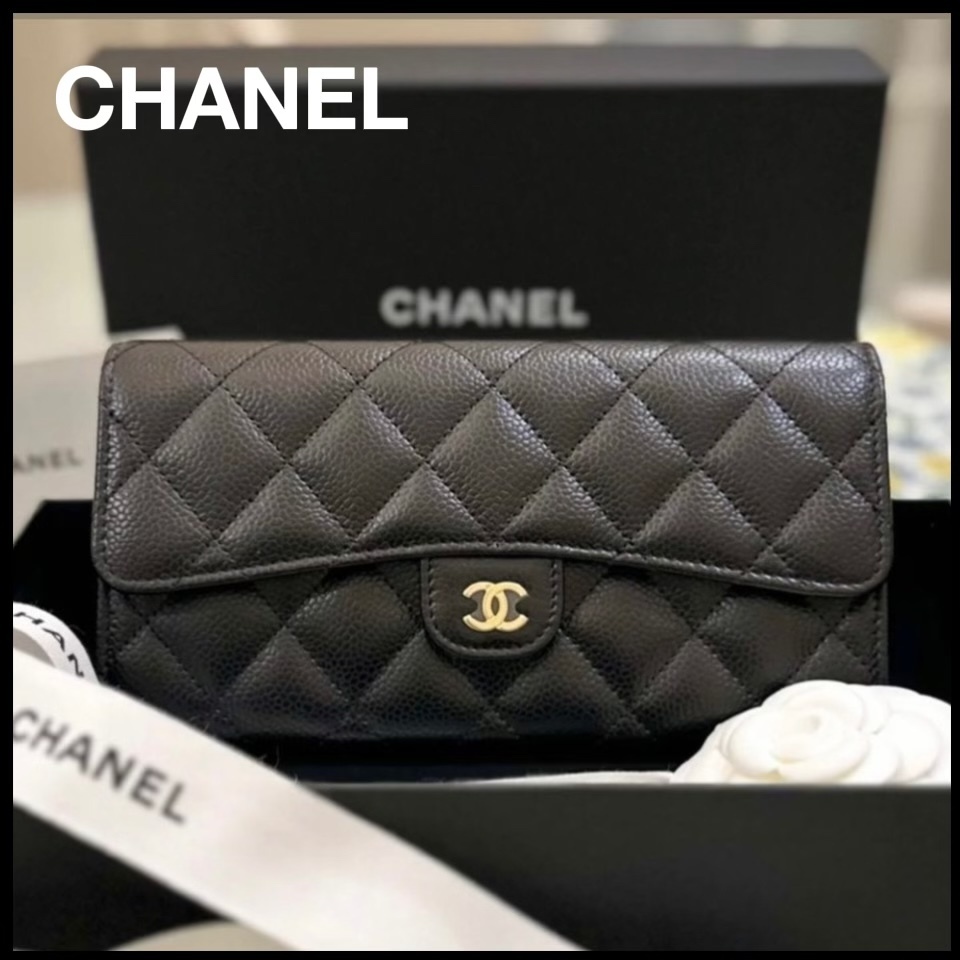 定番人気【CHANEL】クラシック ロング フラップ ウォレット