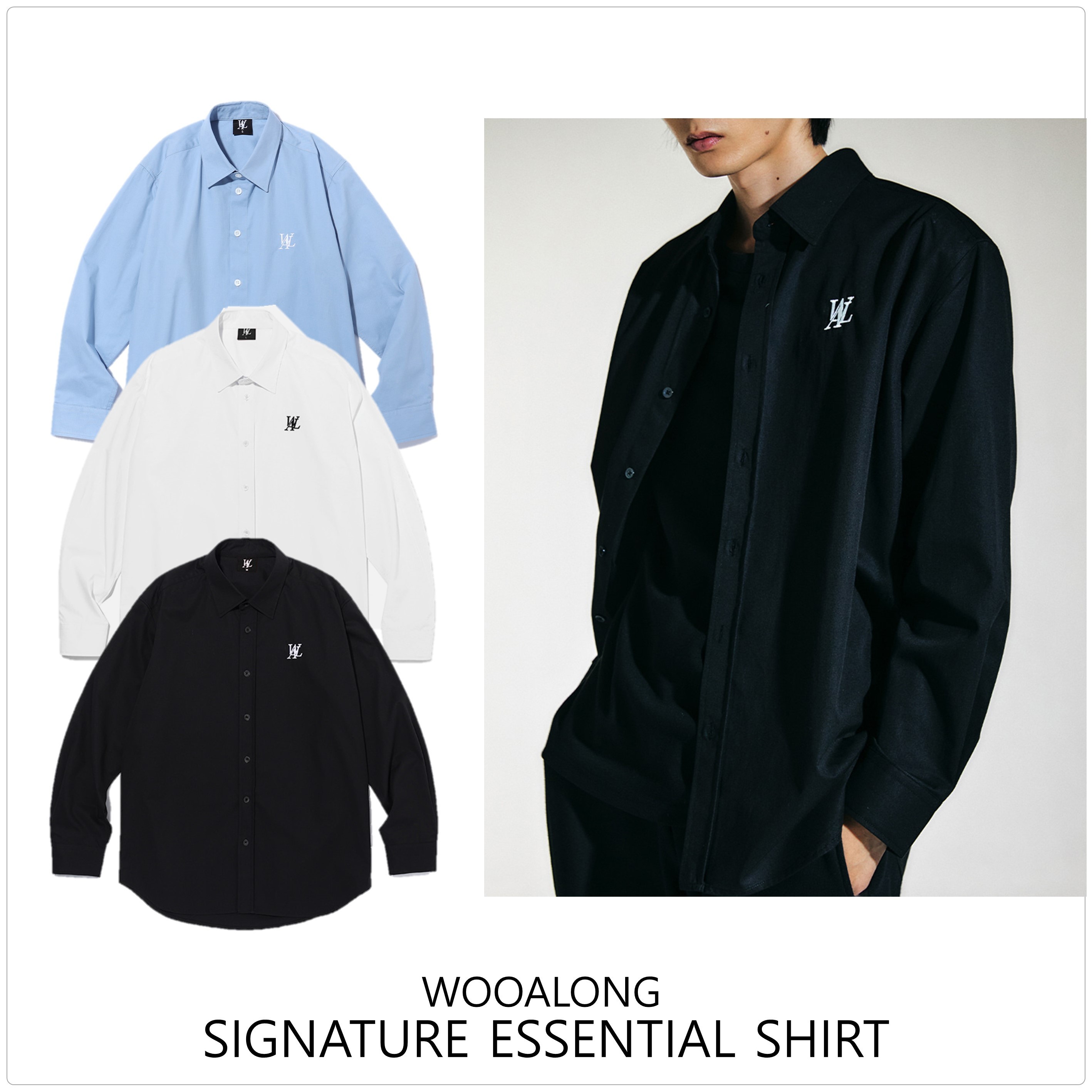 [WOOALONG]Signature essential シャツ★23AW★