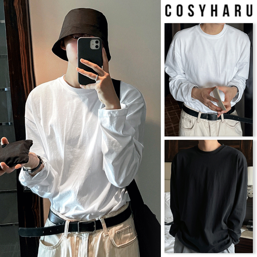 【COSYHARU】Minimal Silket Long Sleeve Tee