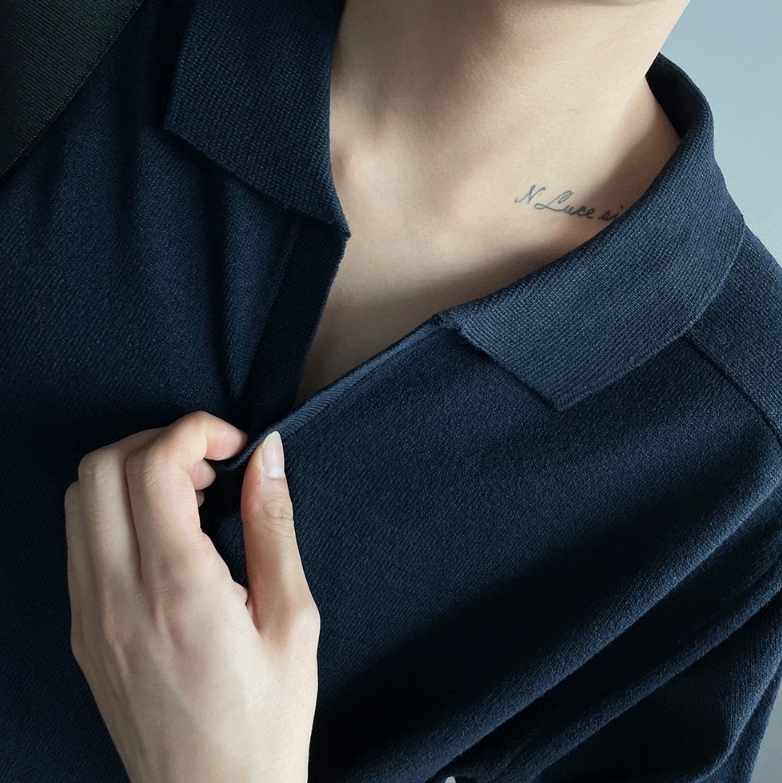 【COSYHARU】Ramien Raglan Collar Knit COSYHARU (コシハル) - ラミアンラグラン襟付きニット / Ramien