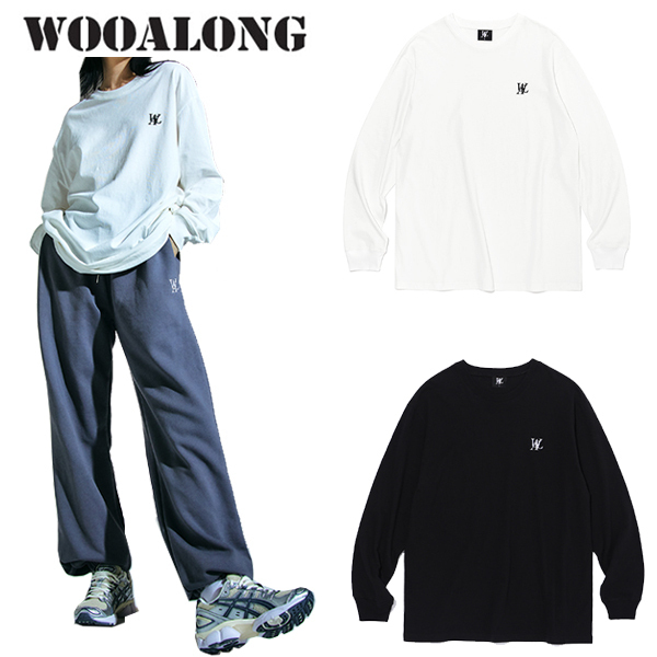 ★WOOALONG★Signature Embroidery T-shirt★ユニセックス★