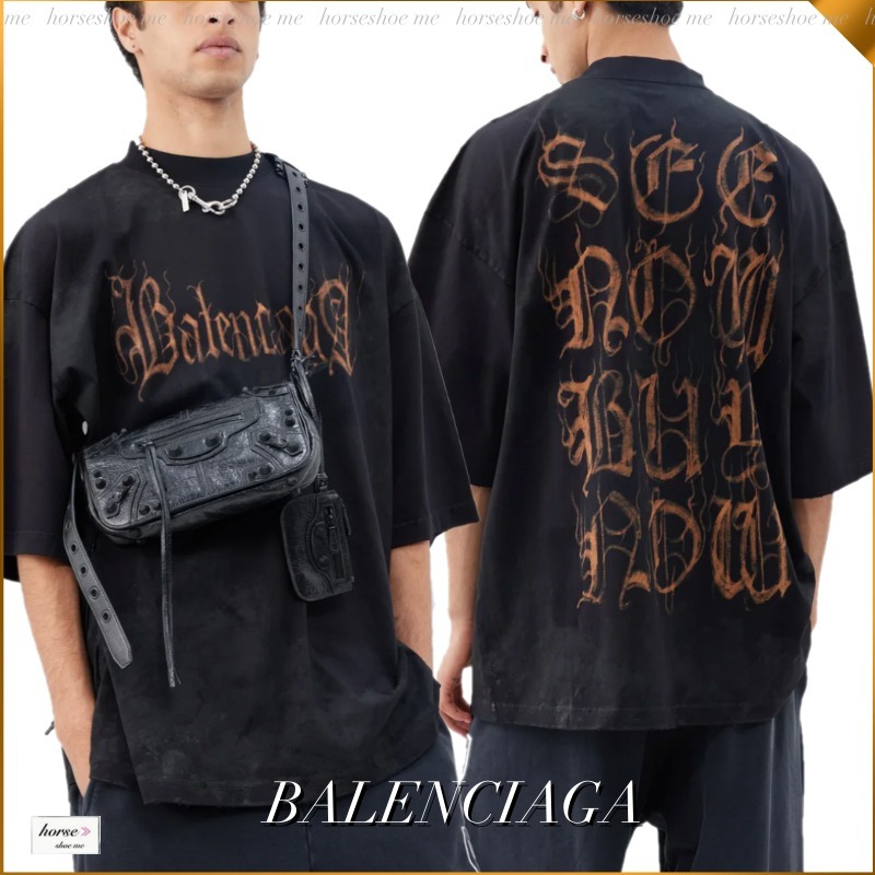 【BALENCIAGA】ヘビーメタルプリントオーバーサイズTシャツ