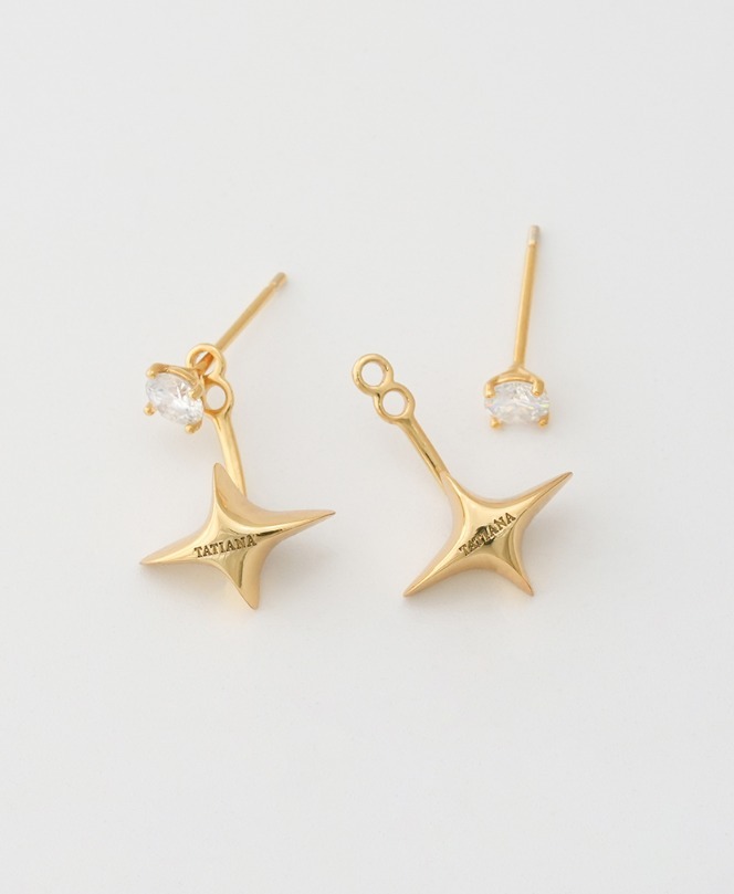 【TATIANA】(SILVER925) Shiny Star Ear Jacket Earring ピアス TATIANA☆[SILVER925] Shiny Star EarJacket Earring (TATIANA