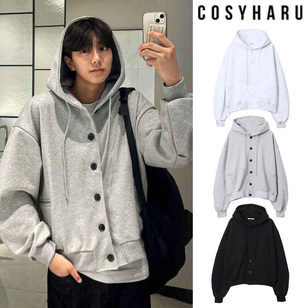 【COSYHARU】Camper button hooded jacket