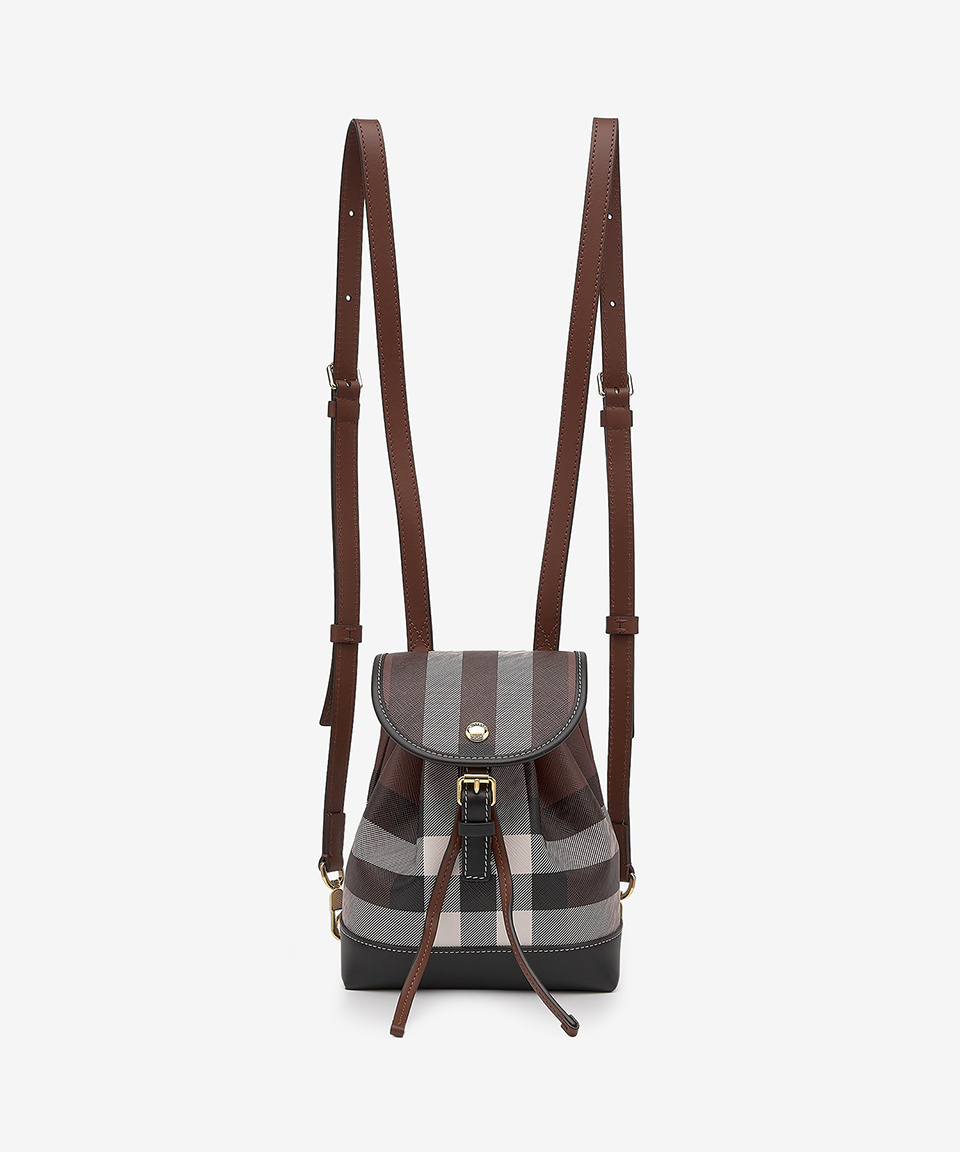《BURBERRY》 8068102 CHECK DRAWSTRING BACKPACK