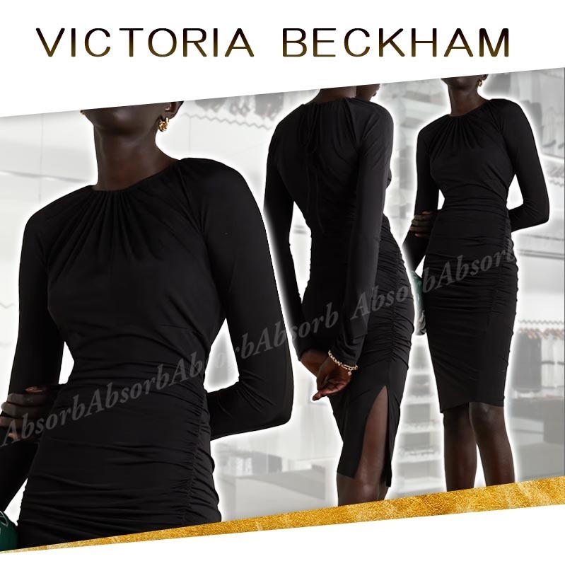 【23AW NEW】Victoria Beckham_woman/シャーリング ミディドレス