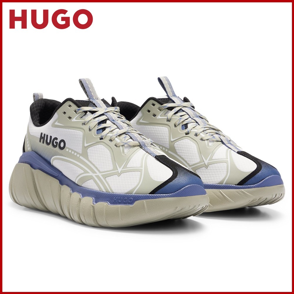 スニーカー HUGO Running-style trainers with decorative reflective waves