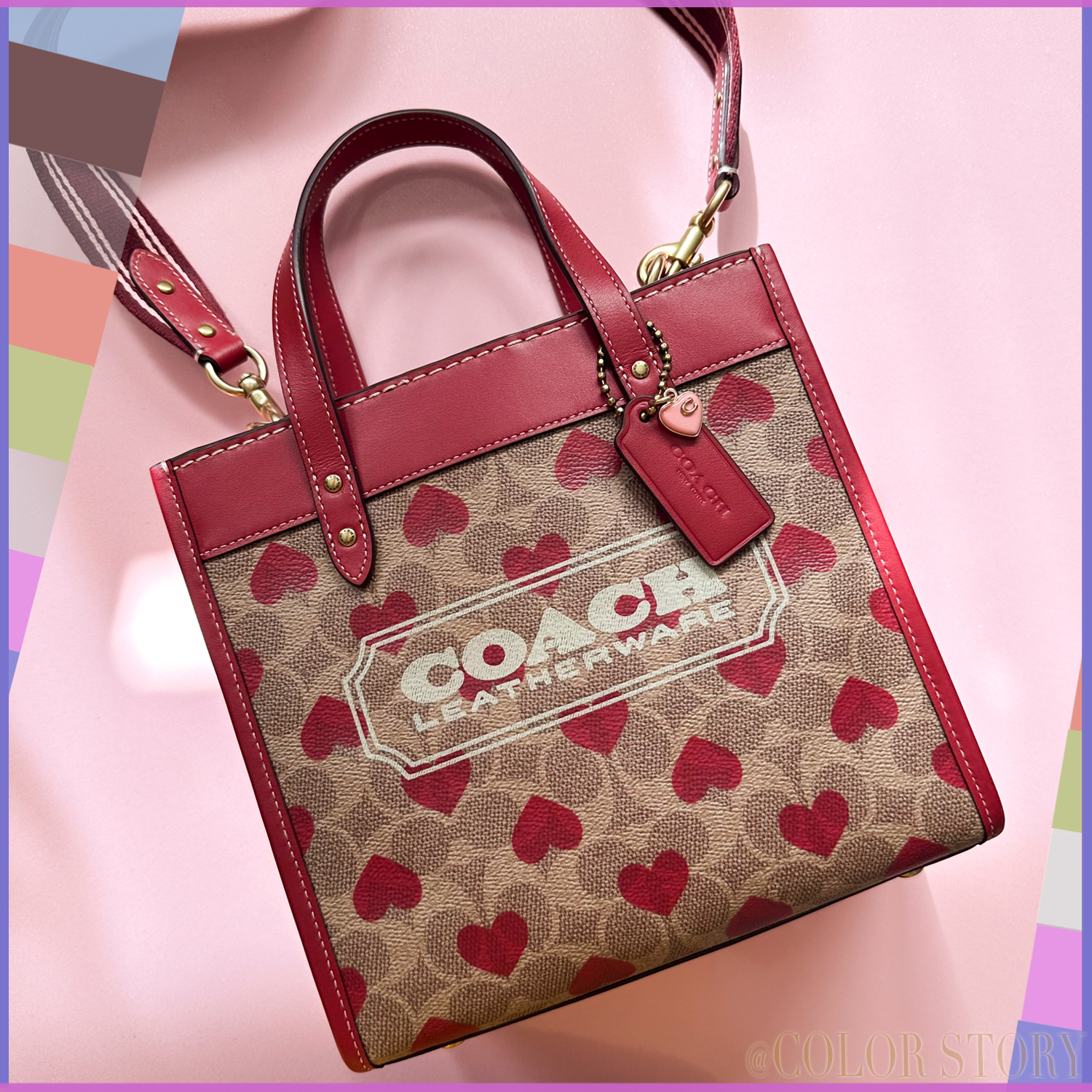 【COACHブティック】●レア! ハートが可愛い♪●ミニトート 2WAY COACHブティック】○レア! ハートが可愛い♪○ミニトート 2WAY