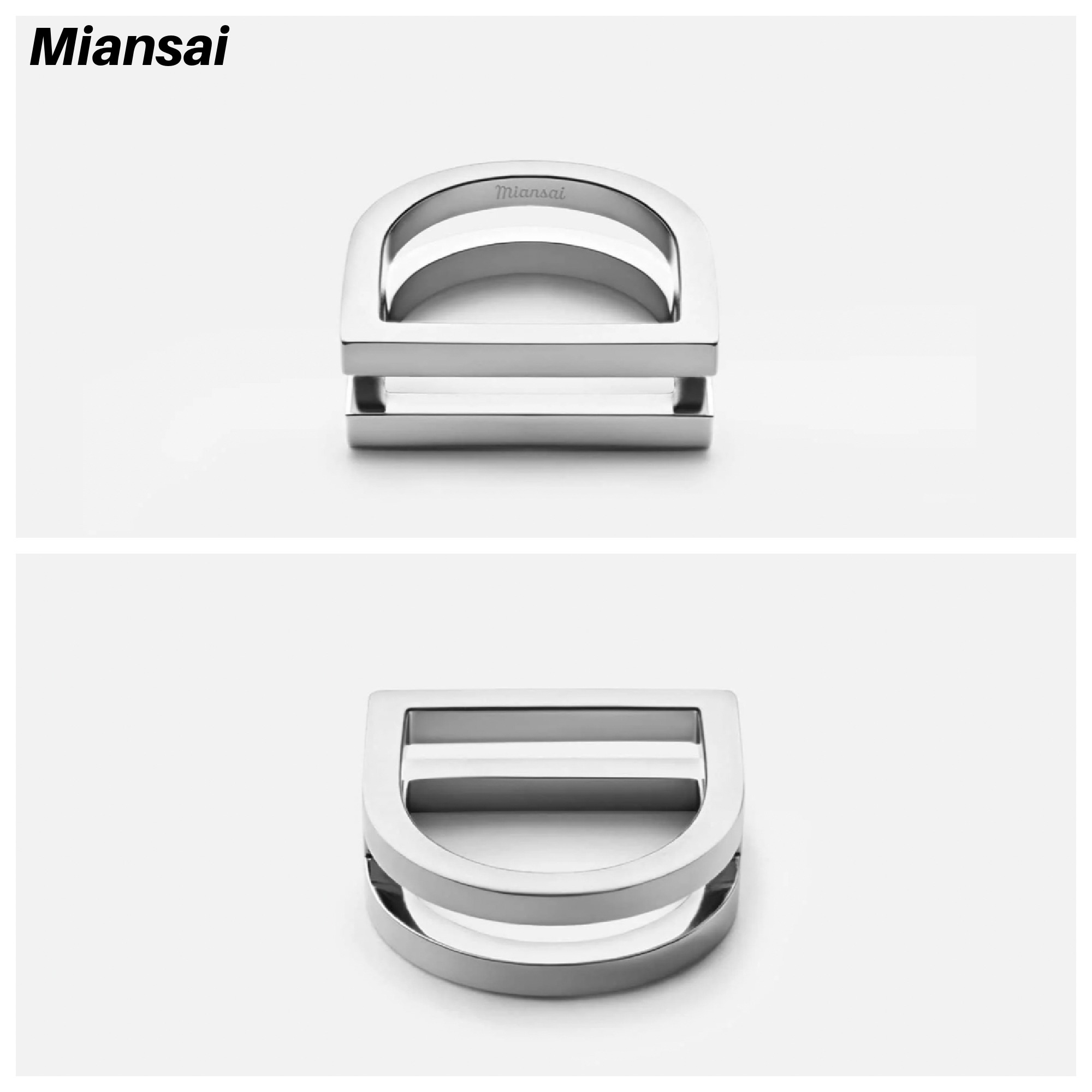 【Miansai】Square Bar Ring,Sterling Silver