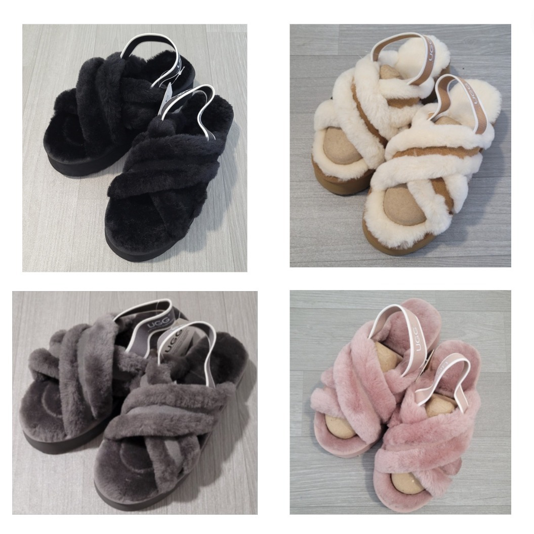 【UGG EXPRESS】Aditi/厚底クロスオーバースライド/シープスキン