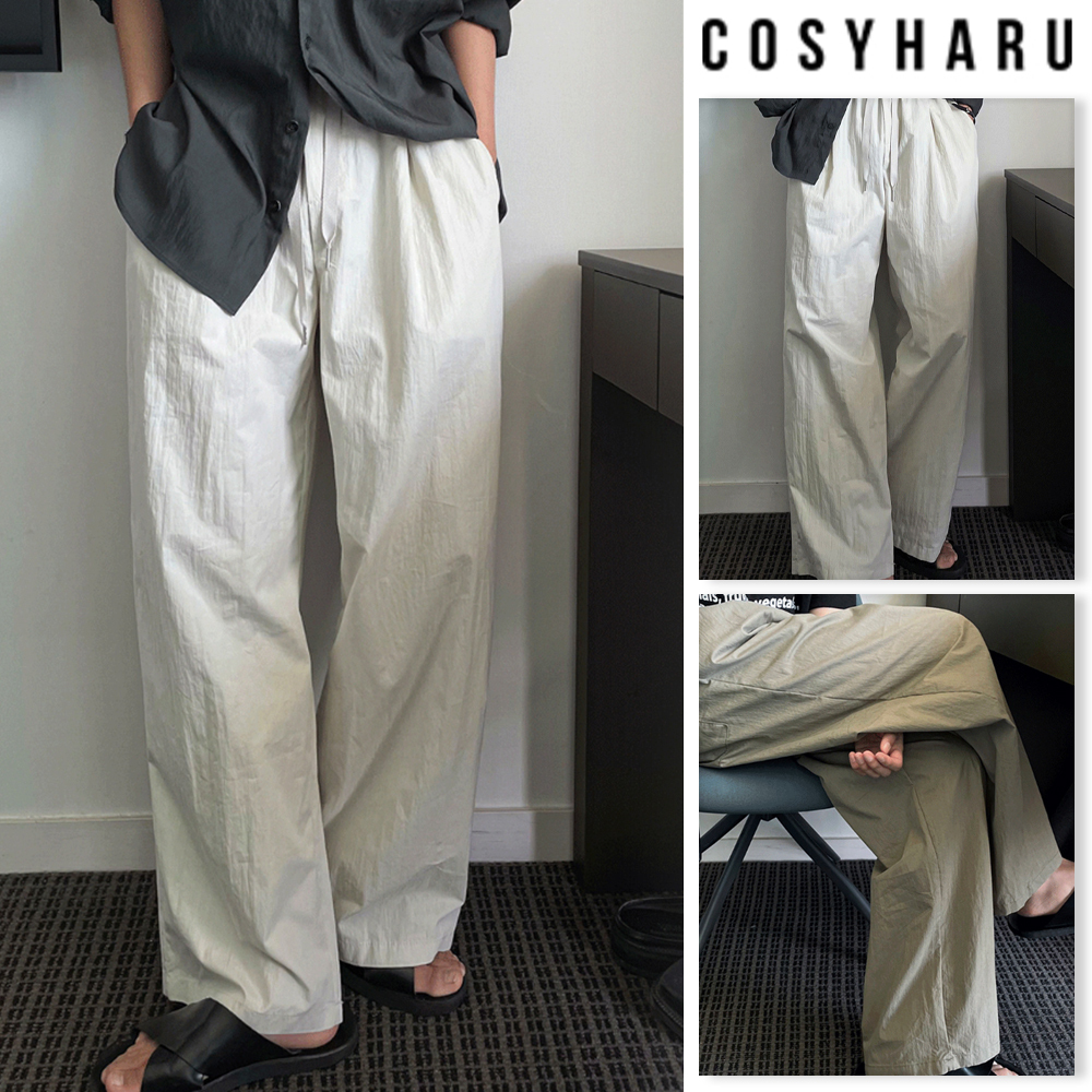 【COSYHARU】Summer Wide Baslock Banding Pants