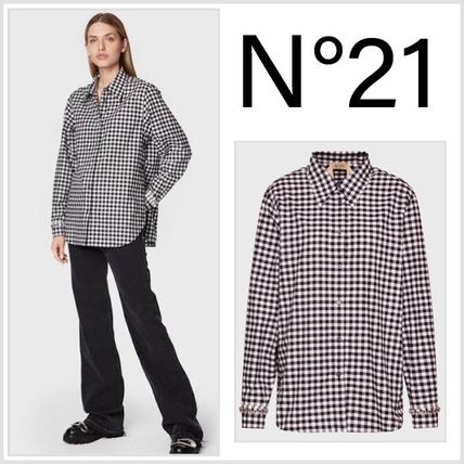 N21 numero ventuno Shirts & Blouses Gingham Other Plaid Patterns Casual Style Long Sleeves