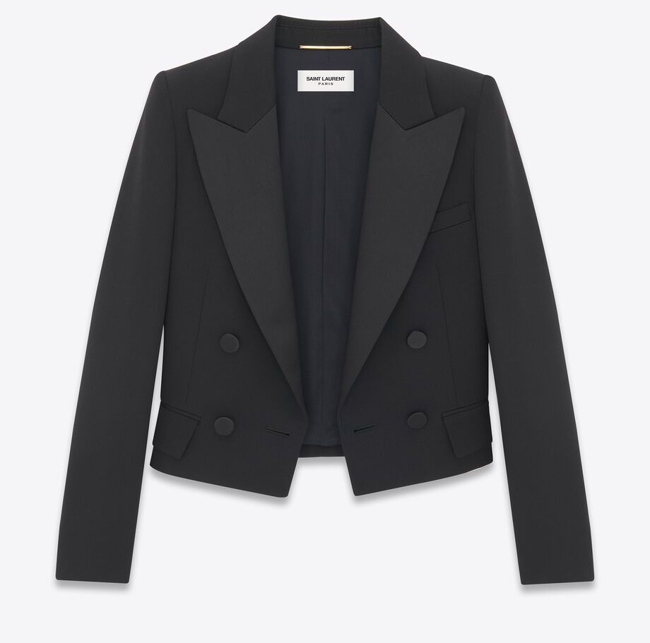 Saint Laurent《クロップド タキシードジャケット》Black 直営店