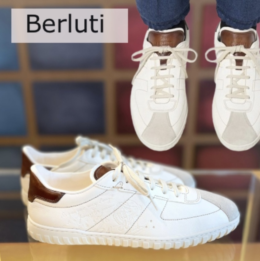 【Berluti】Trainer レザー スクリット スニーカー ローカット