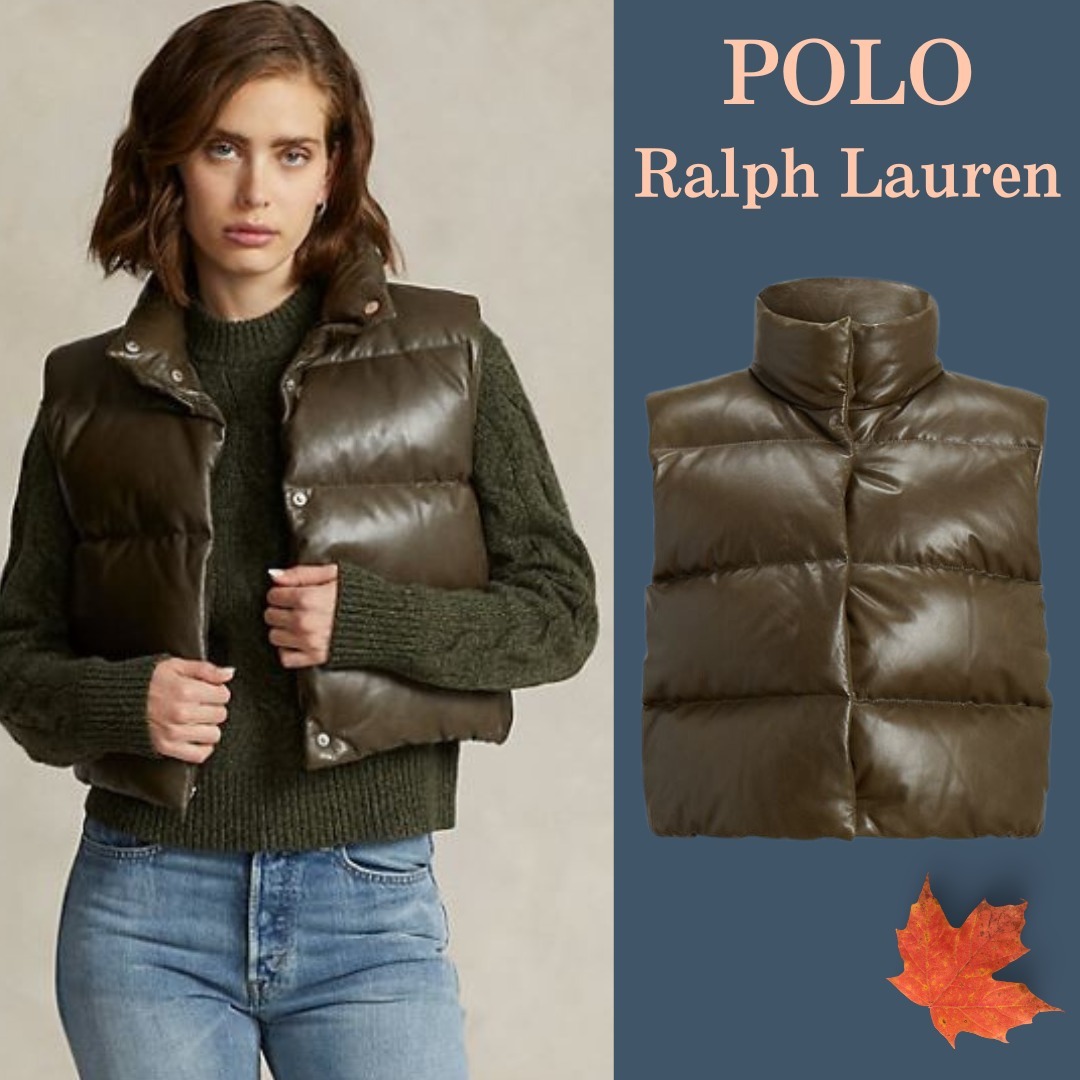 新着【POLO Ralph Lauren】キルテッド レザー ダウン ベスト