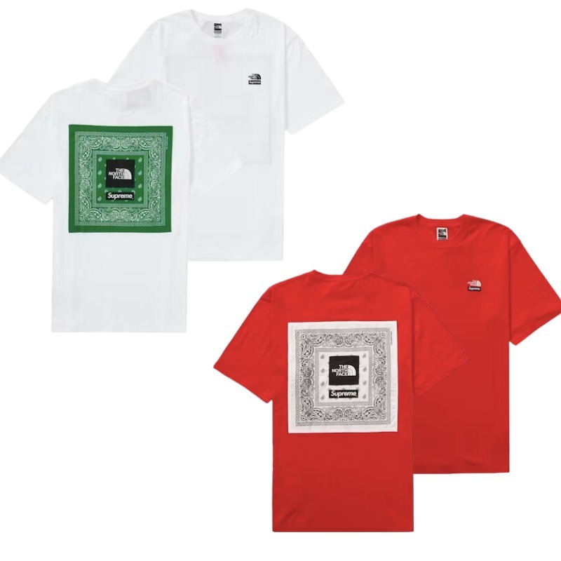 希少☆ SUPREME x The North Face バンダナ ロゴTシャツ