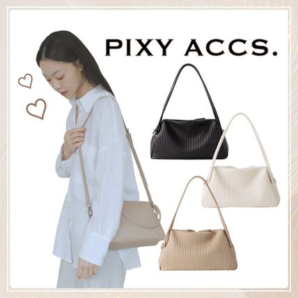 PIXY ACCS. Shoulder Bags Casual Style Faux Fur 2WAY Office Style Elegant Style