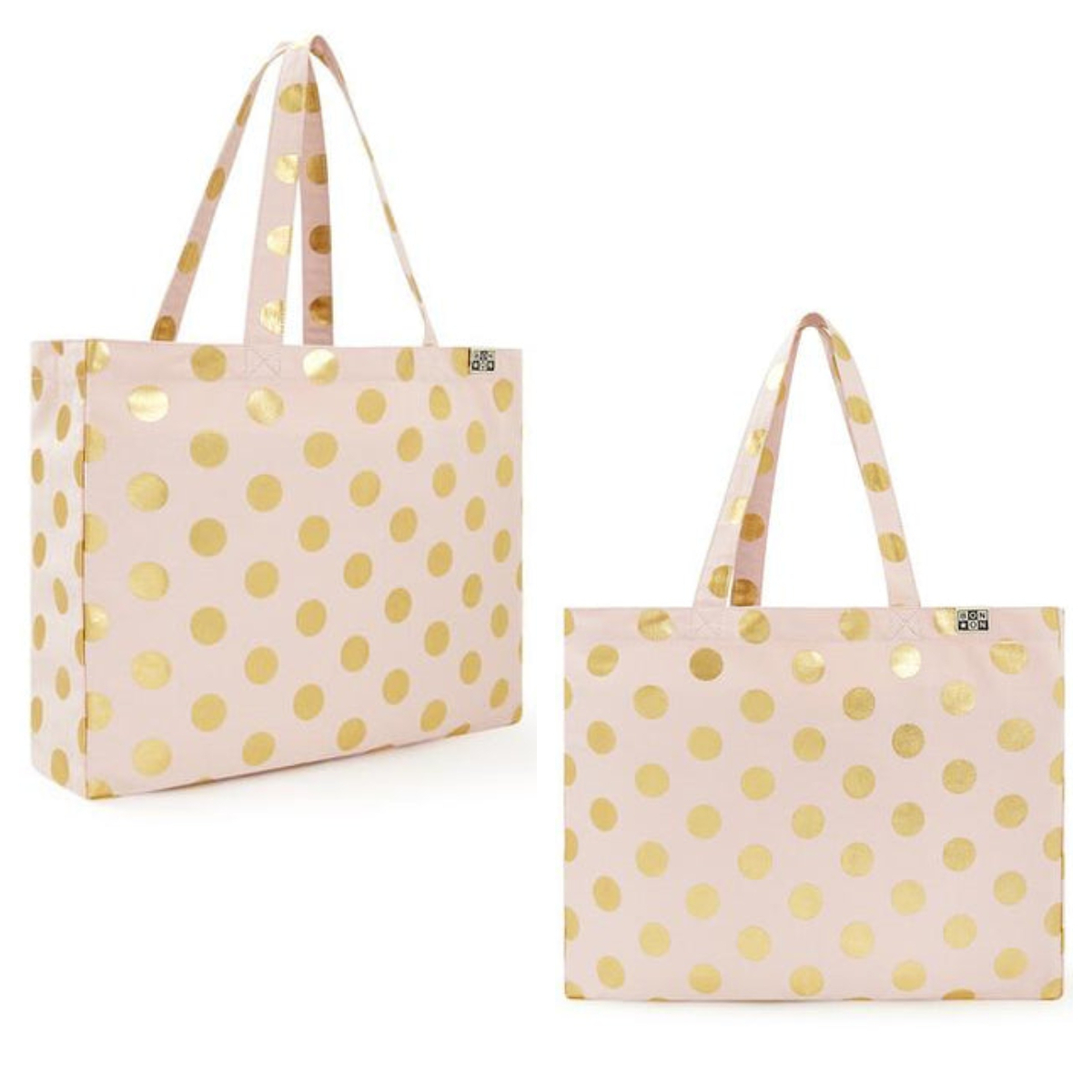 ゴールドドット コットントートバッグ 30x49x10cm ☆ BONTON