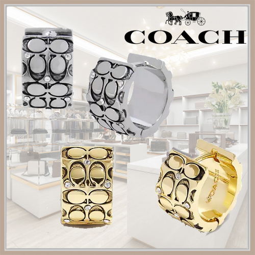 【COACH】ピアス LOGO QUILT HUGGIE 341903〈送料込み〉
