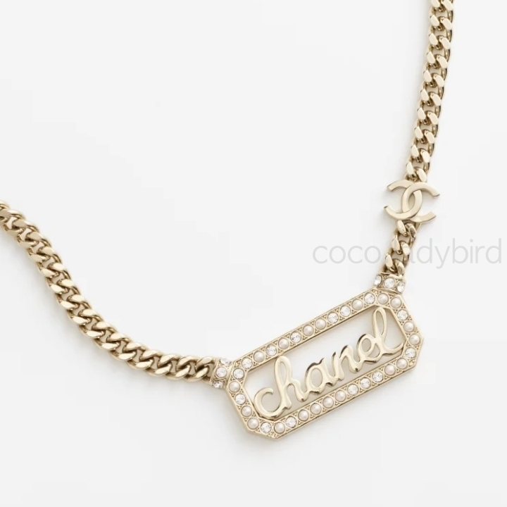 ☆23B 23/24AWプレ エレガントな英文字ロゴ☆ CHANEL ネックレス