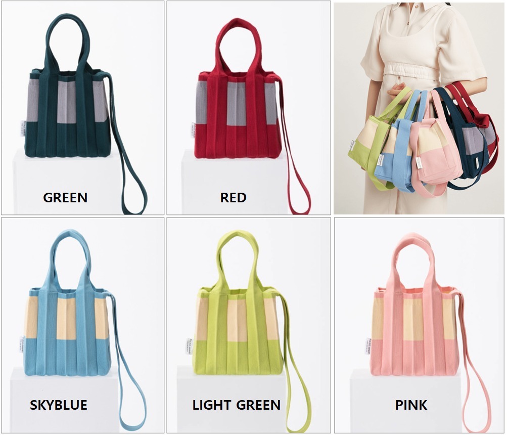 大人気【PLEATSMAMA】Knit Pleats MINI Two-Way Bag (5 色)