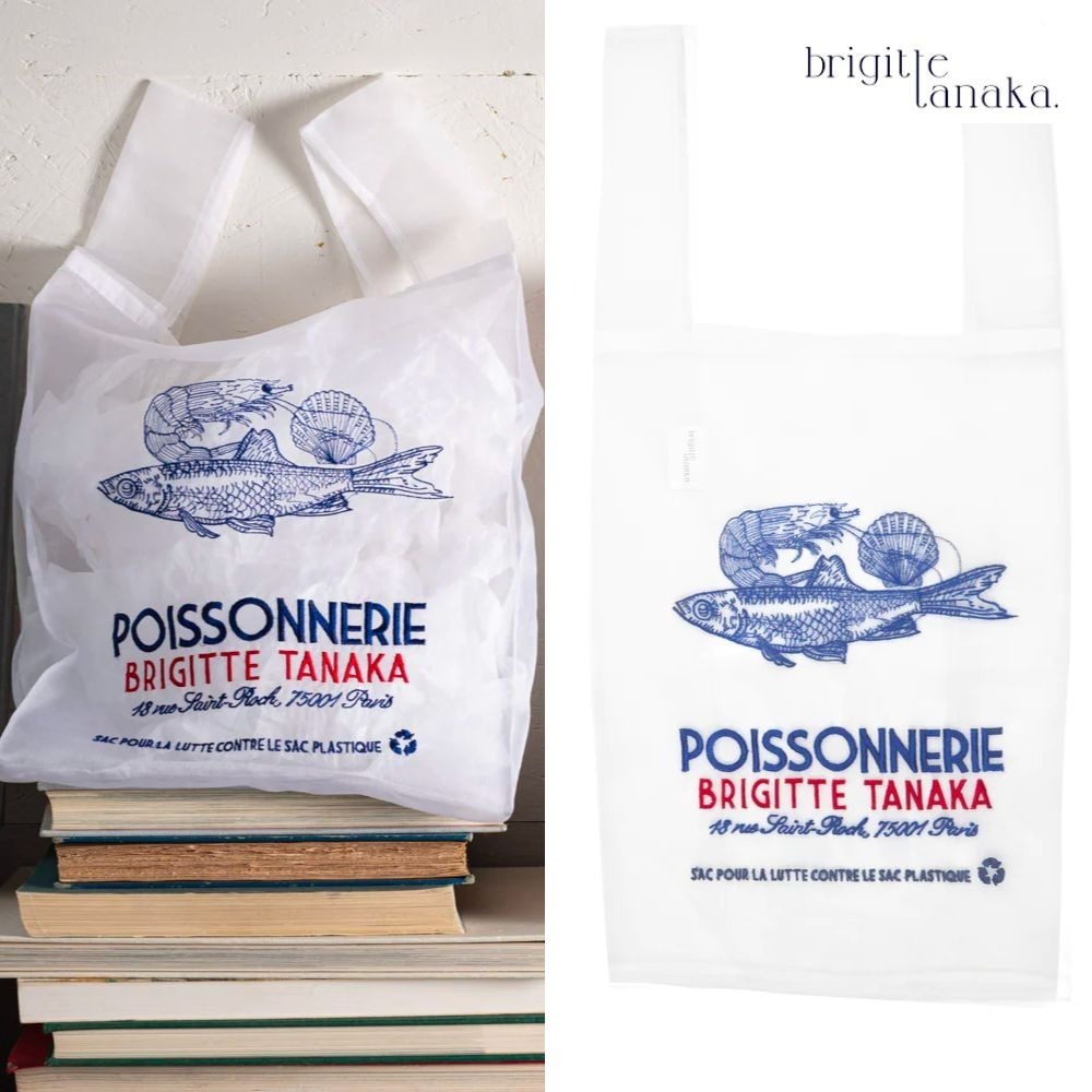 Brigitte Tanaka 魚屋モチーフ レーヨン ショッピングバッグ
