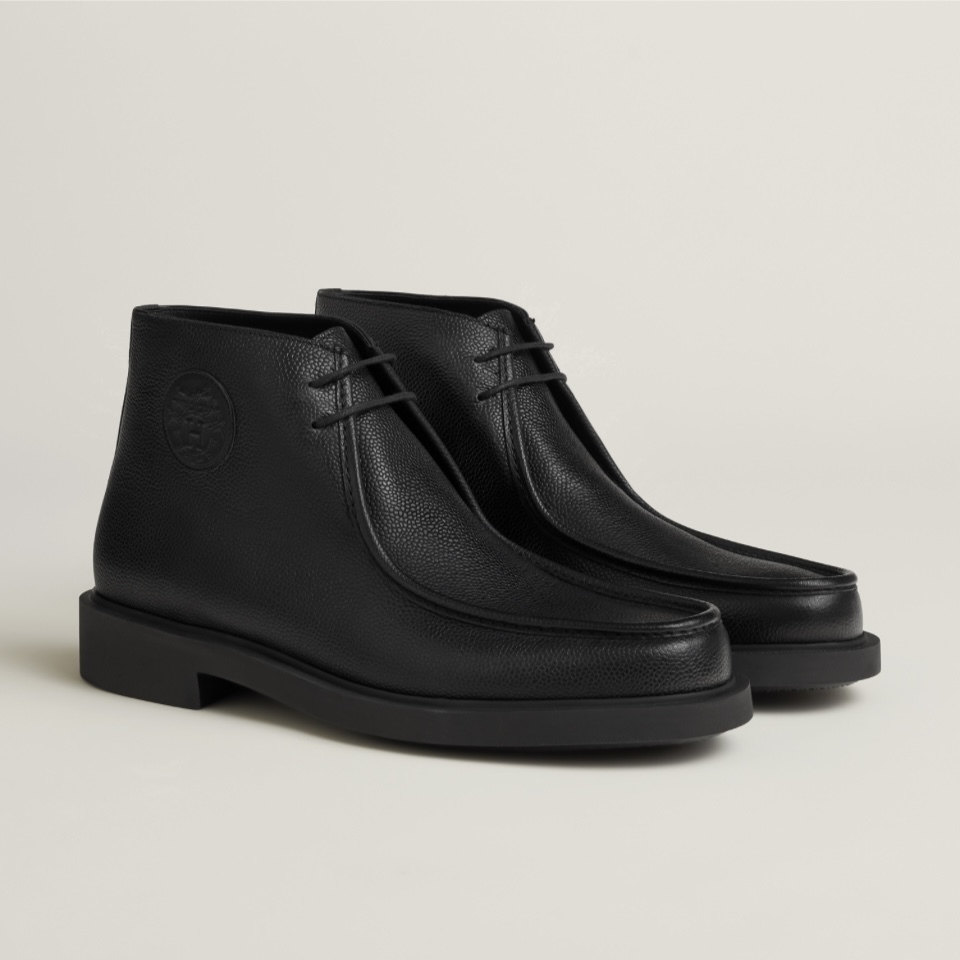 シックな足元☆彡》 エルメス ハーフ アンクル ブーツ (HERMES