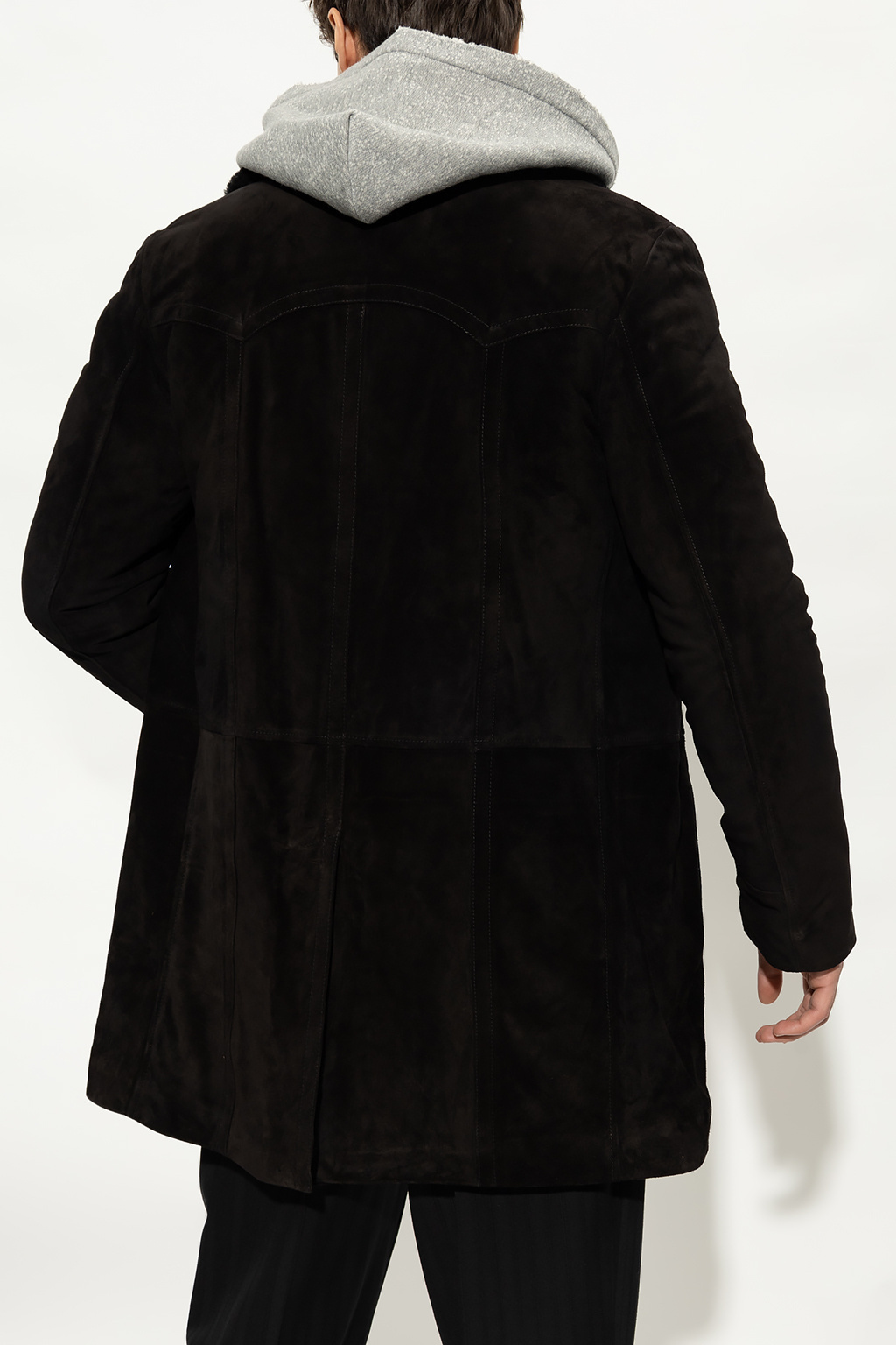 SAINT LAURENT】BLACK ポケット付きムートンジャケット アウター