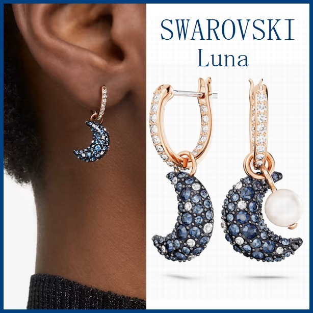 【Swarovski】Luna ドロップピアス 5671569 純正箱付き