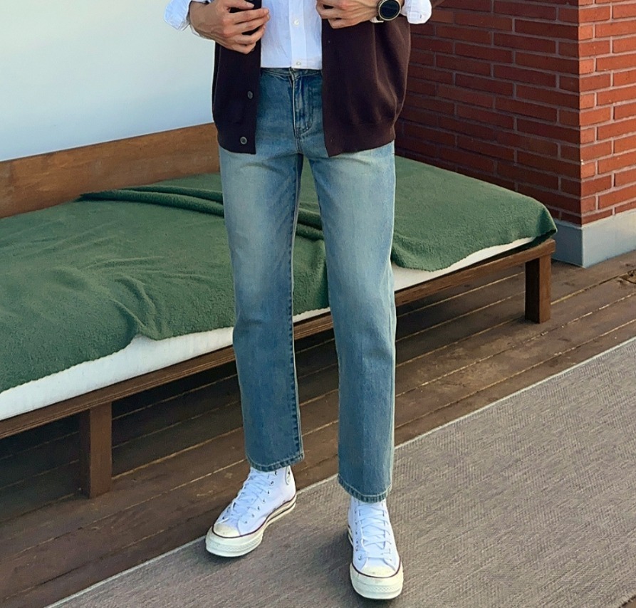 SEAN TOWN★REGULAR WASH DENIM JEANS