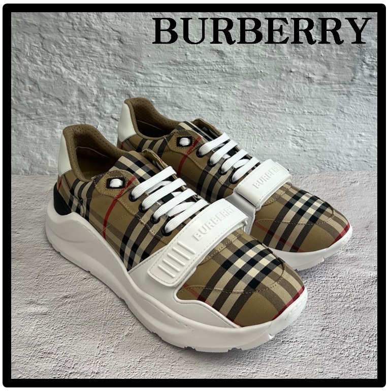 ★関税込★BURBERRY★VINTAGE CHECK SUEDE LEATHER SNEAKERS