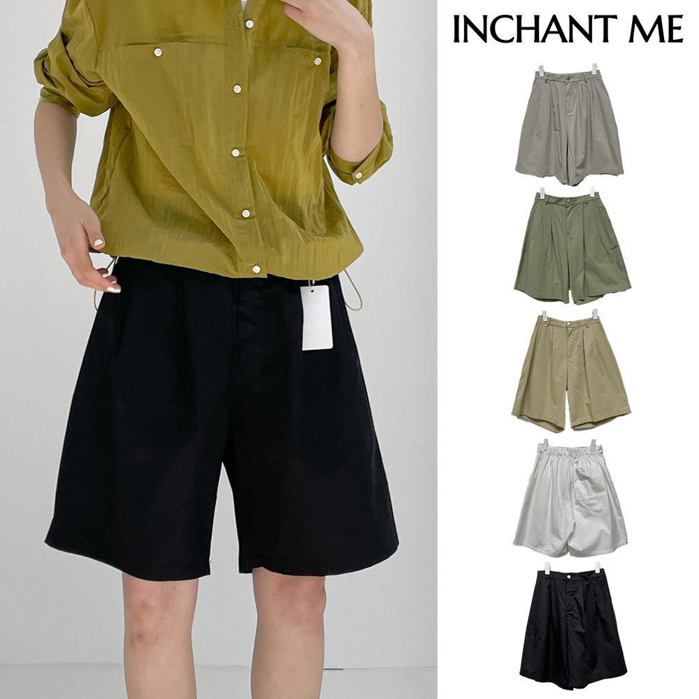 【INCHANT ME】Seed Cotton Banding Bermuda Pants
