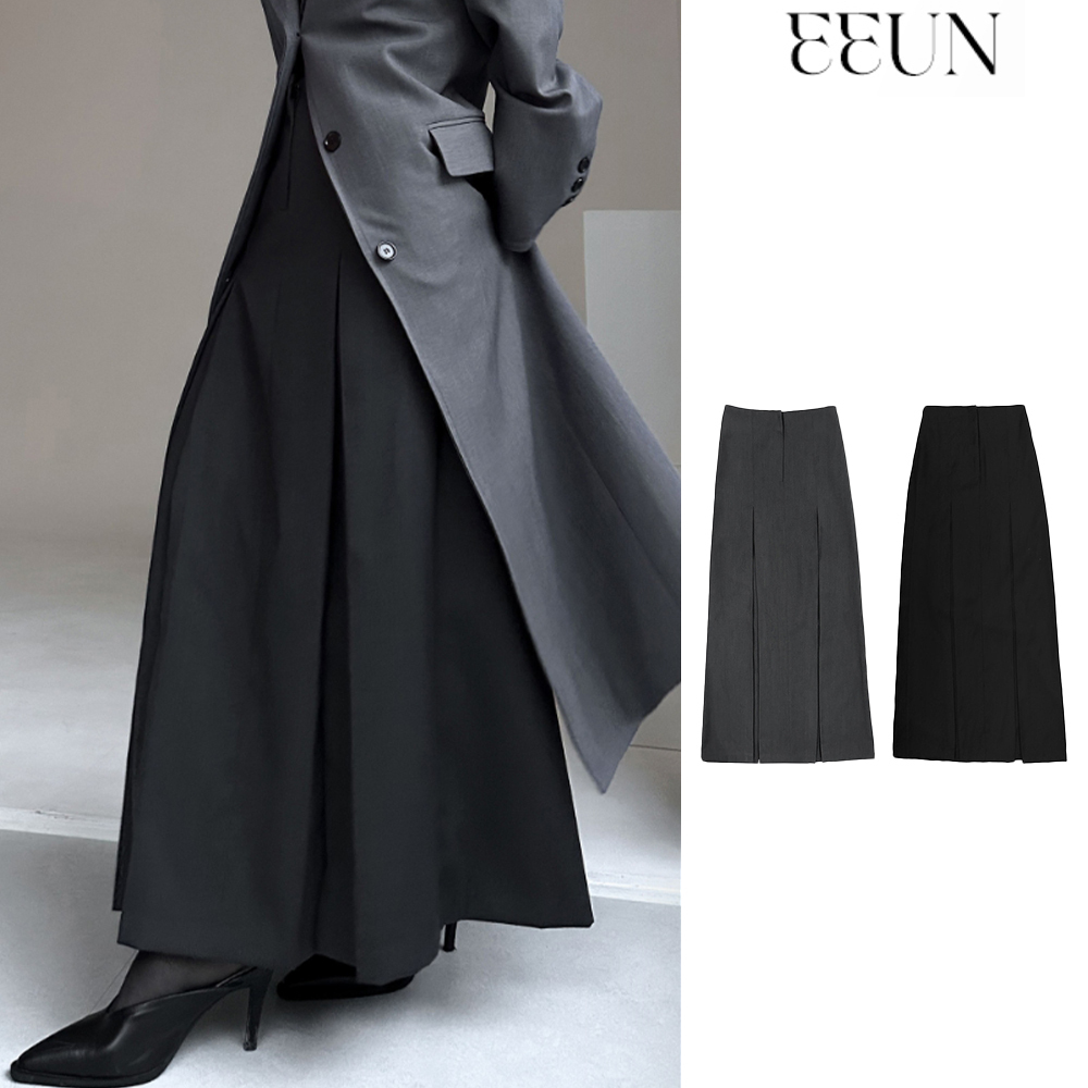 【EEUN】Pleated long skirt
