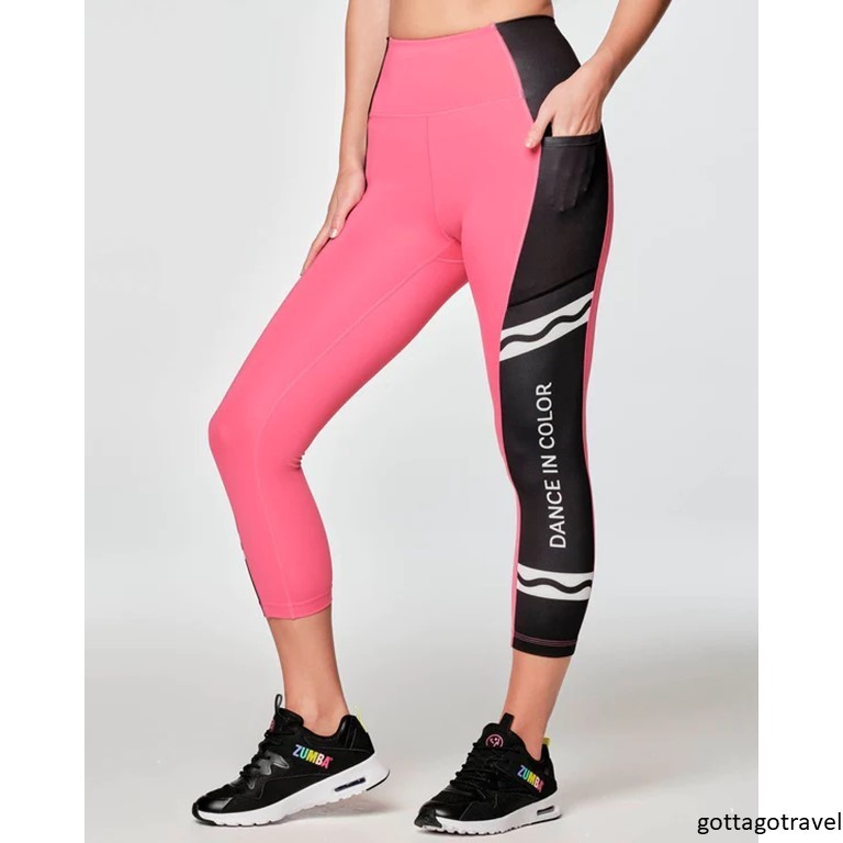 フィットネスボトムス Zumba X Crayola Dance In Color High Waisted Crop Leggings-pk