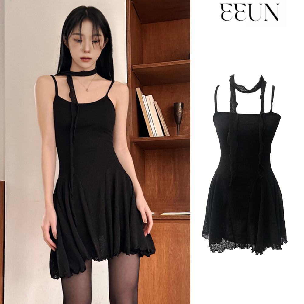 【EEUN】Wood scarf dress