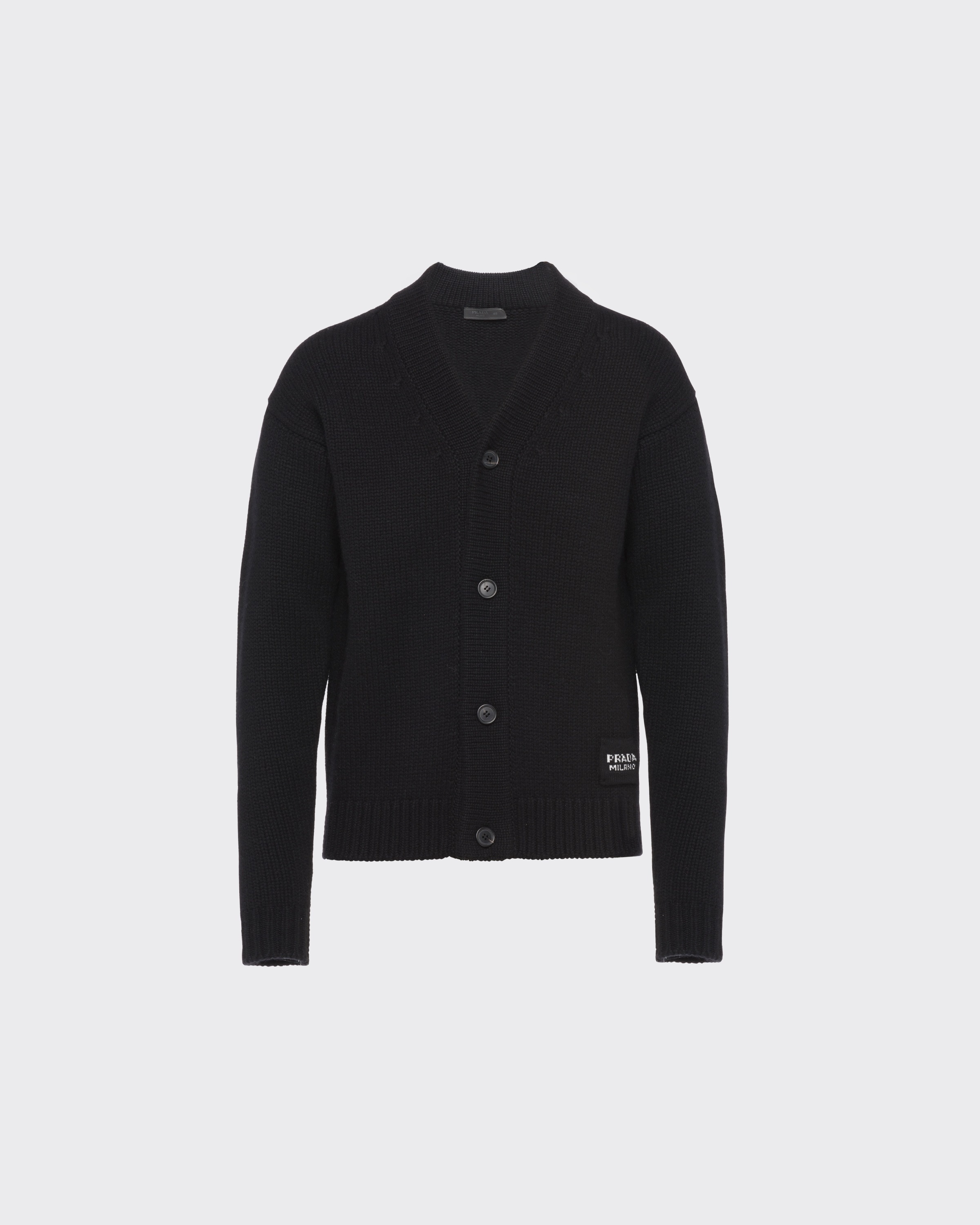 PRADA プラダ 定番 ウールカーディガン ネイビー 紺 46