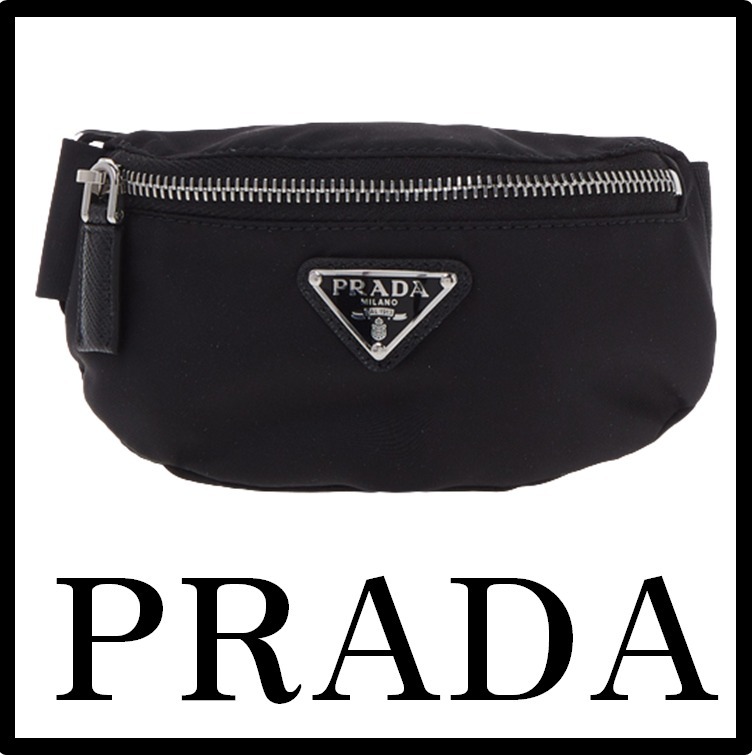 ★関税込★PRADA★ロゴ ナイロン バンド付き ミニポーチ★